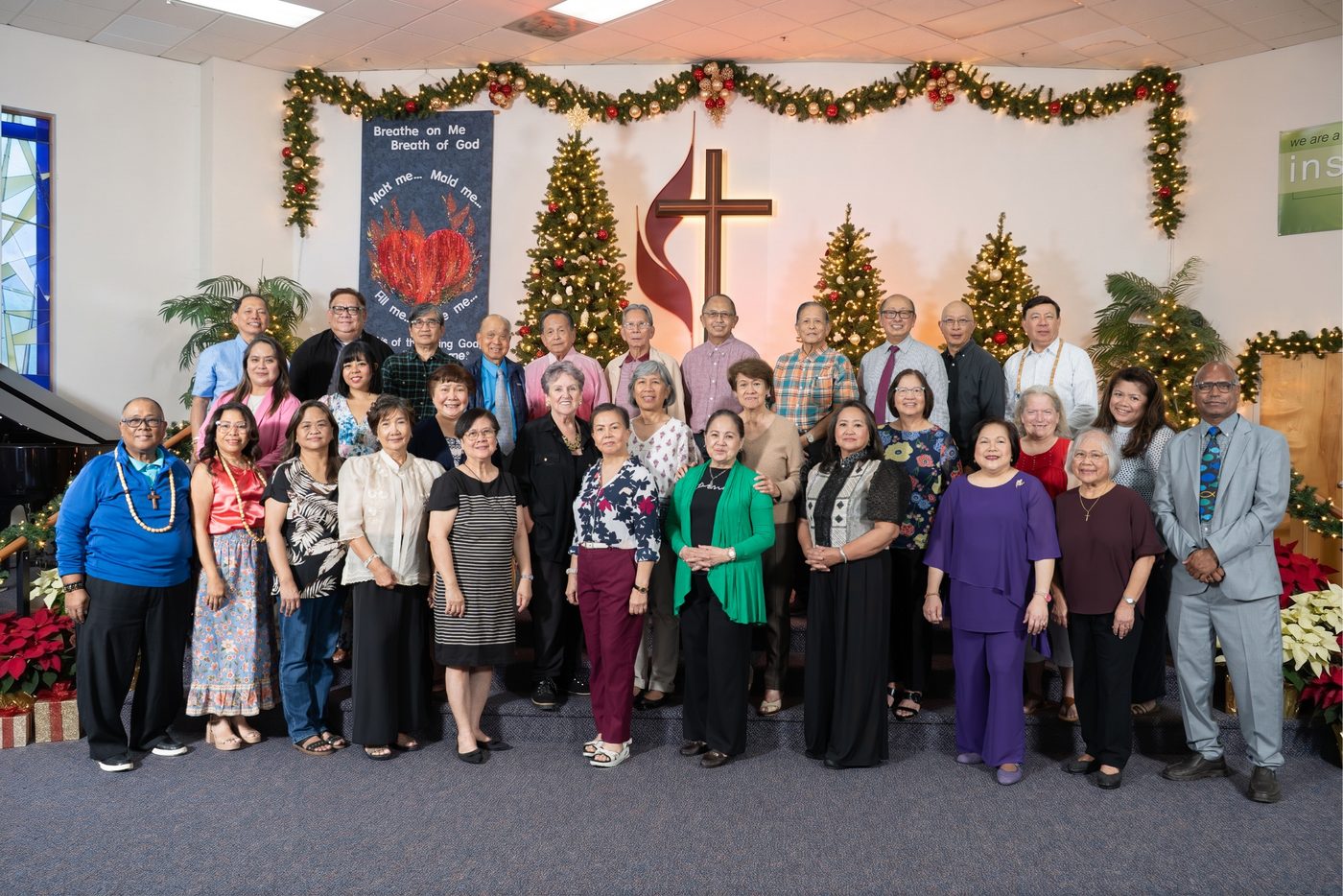 The Saint Paul choir singing during a Christmas worship service